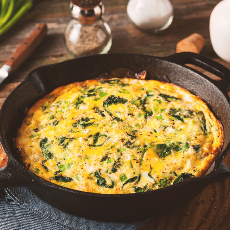 Homemade Spinach and Feta Fritatta