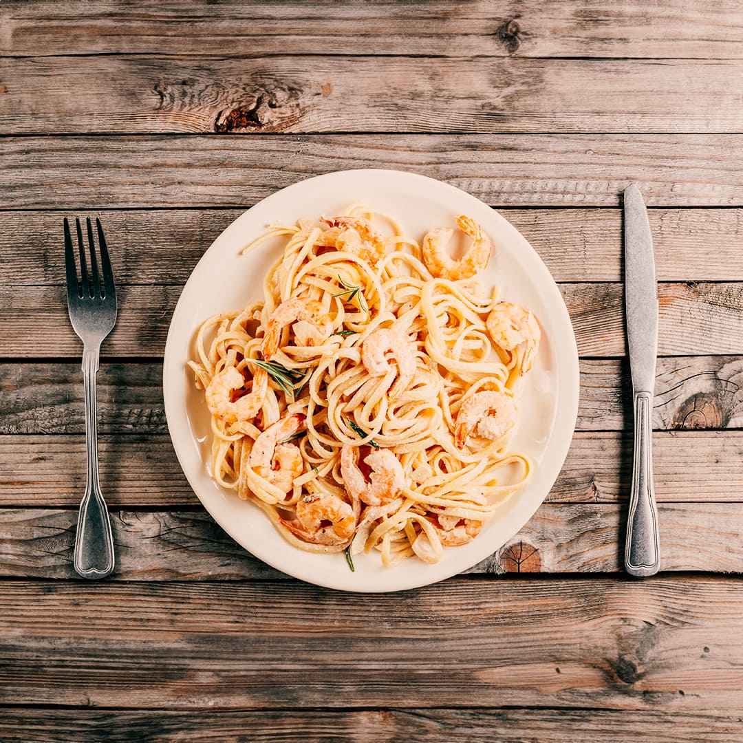 Pasta mit Garnelen